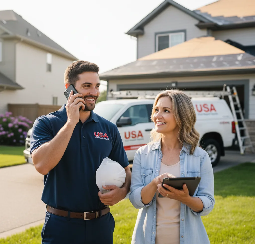 USA Roof Repair Experts customer support in Becker